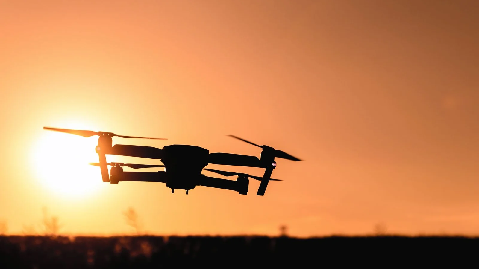Dron de fotogrametría en vuelo